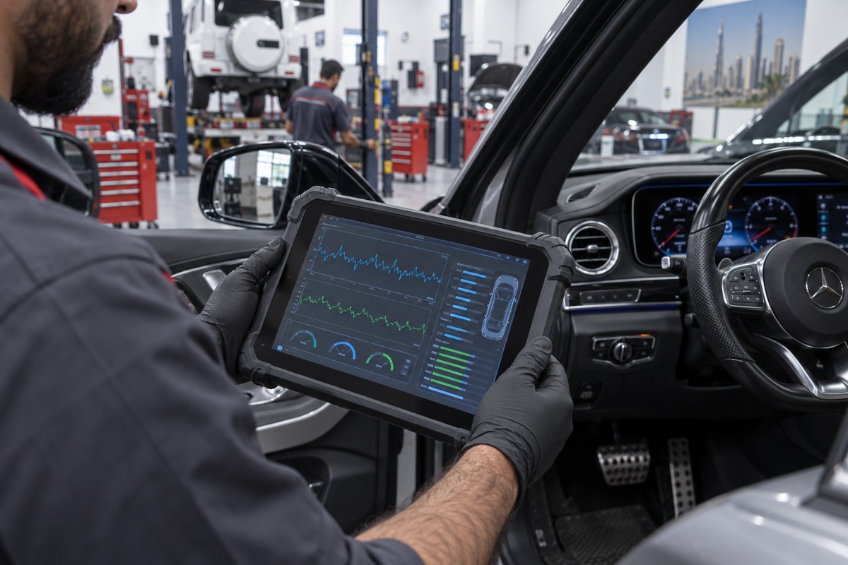 Automotive scan tool in use