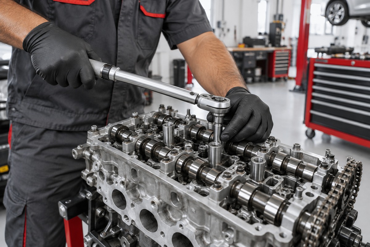 Engine repair close-up
